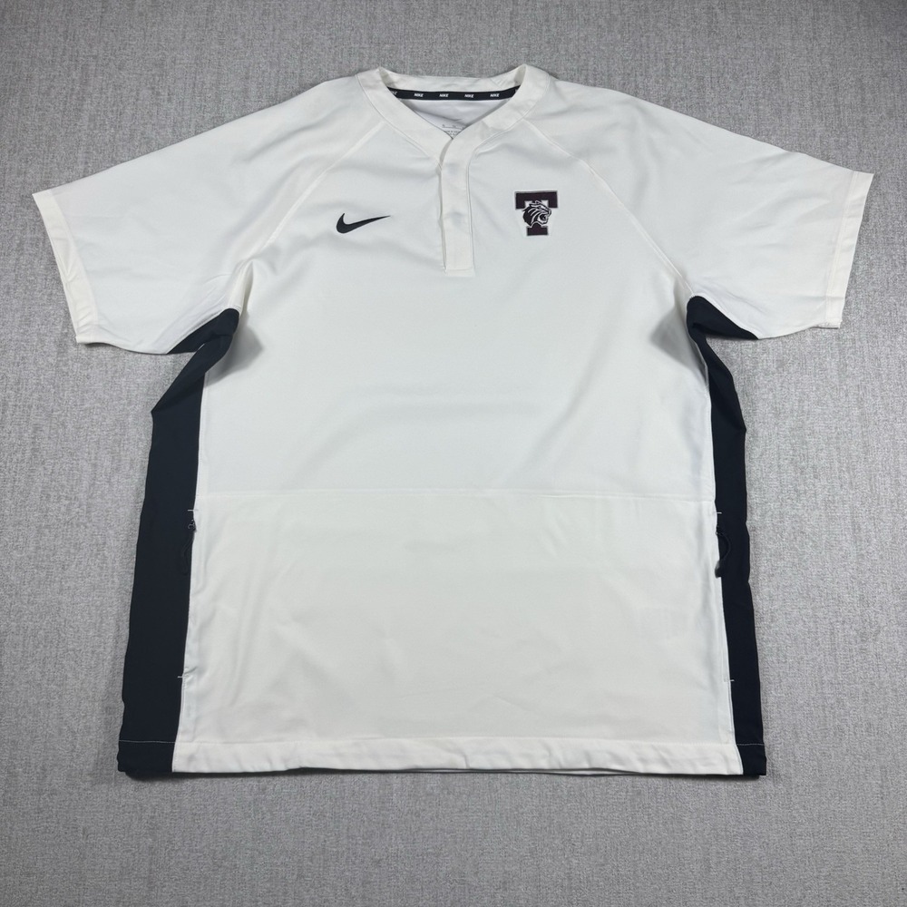 Nike Trinity University Tigers Men's XL Sideline Short Sleeve Pullover White